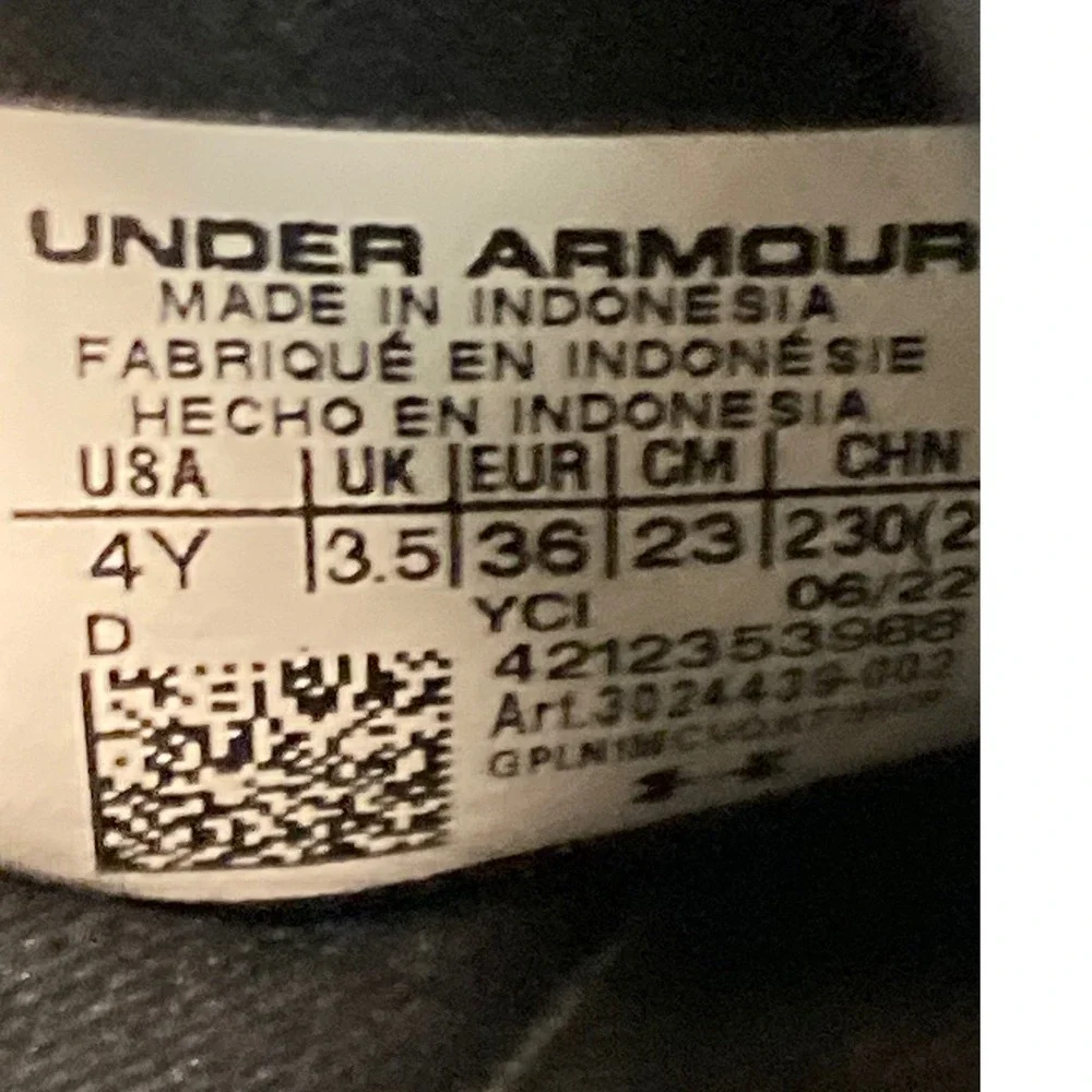 Under Armour Ansa Fix Black Multi Color Logo Slide Sandals 4Y 3024439-002